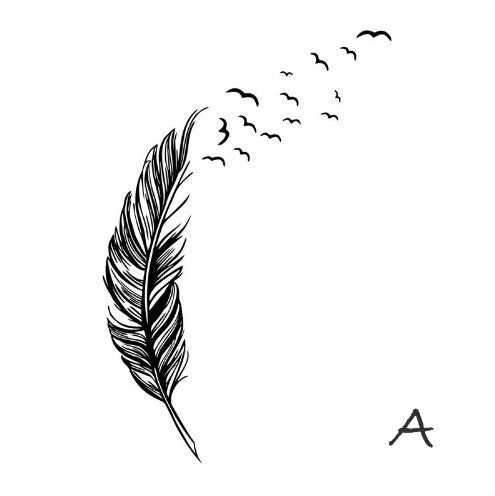 Left Right Flying Feather Wall Sticker